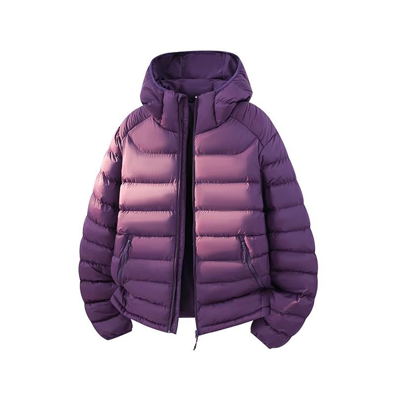 Winter Hooded Puffer Coat Unisex Color Block Casual Warm Jacket Teens