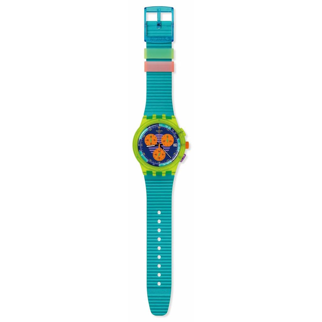 Swatch NEON WAVE Новые Пластиковые Часы Chrono SUSJ404 [Swatch]