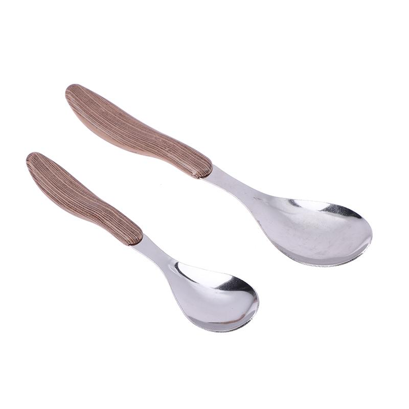 1 шт. Столовые приборы из нержавеющей стали с имитацией деревянной ручки, западная посуда, десертная ложка для супа, посуда для бара и ресторана западной кухни