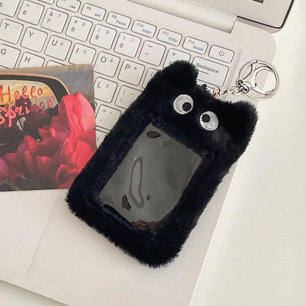 Милый плюшевый держатель для фотокарточек с мультяшным медведем, держатель для фото, милый брелок для удостоверения личности, чехол для студенческой карты, защита для кредитов, канцелярский держатель для карт
