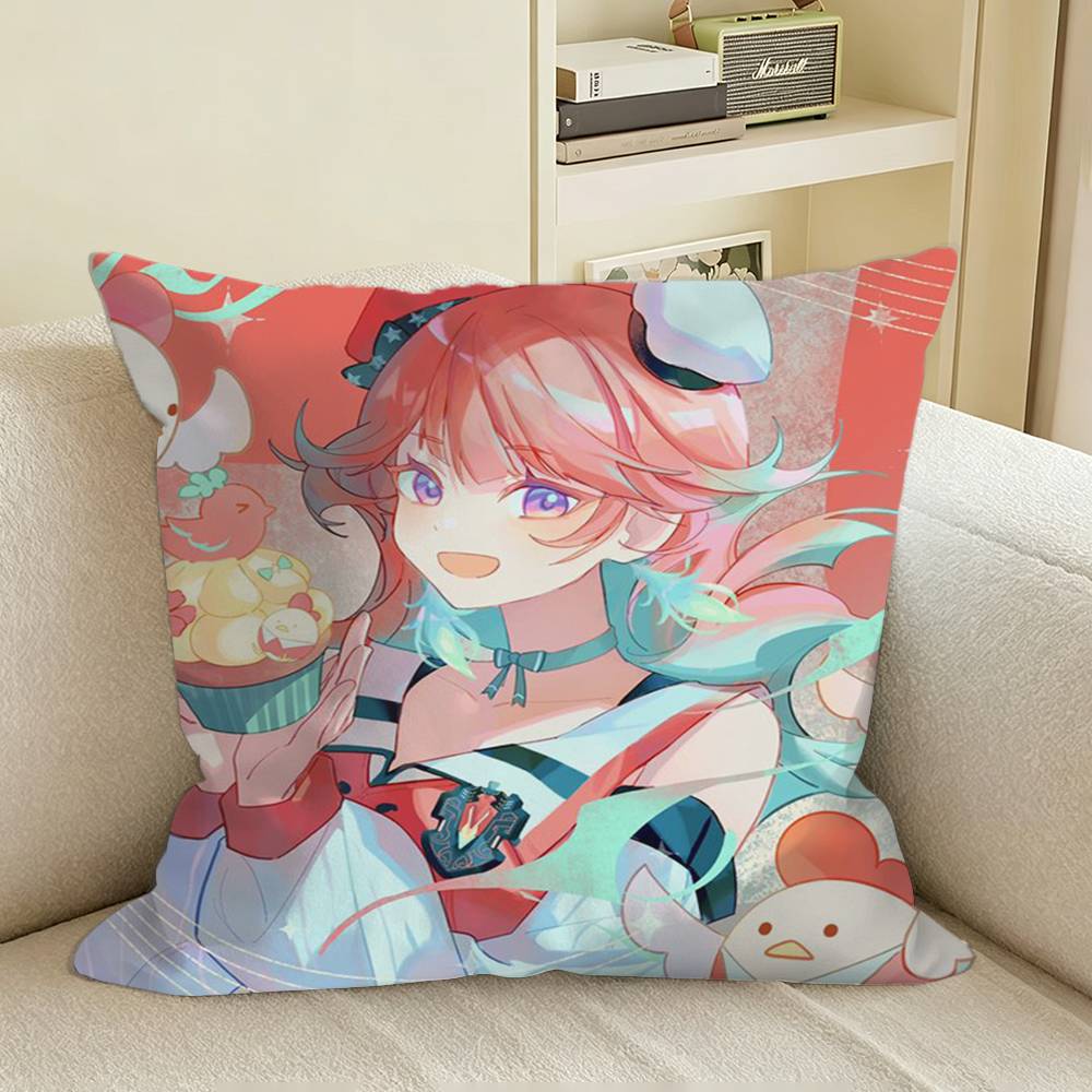 Lovely TTakanashi Kiara HoloEN st Square Sofa Pillow Cover Solid Color Living Room Home Decor Cushion Case
