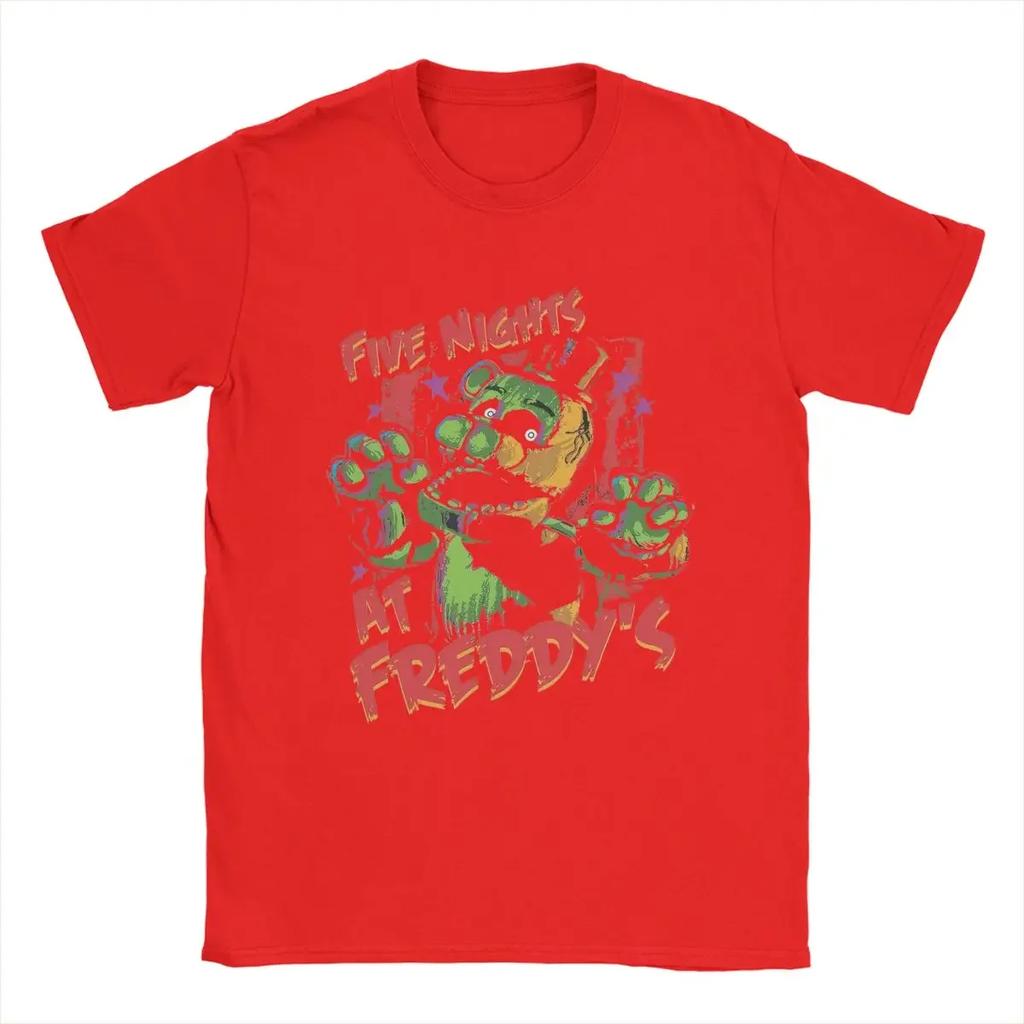 Five Nights T Shirt At Freddys Vintage Tees Short Sleeve Round Collar T-Shirt Pure Cotton Plus Size Clothing