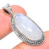 Natural Rainbow Moonstone Gemstone 925 Solid Sterling Silver Pendant 1.38" I8f15