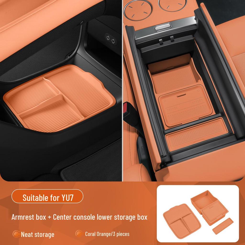 Compatible Armrest Box Storage for Xiaomi SU7/YU7 - Car Center Console Storage Organizer.
