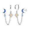 Hot Selling 925 Sterling Silver Blue Stars Butterfly Zircon Exquisite Earrings Suitable For Girls' Charming Jewelry Gifts