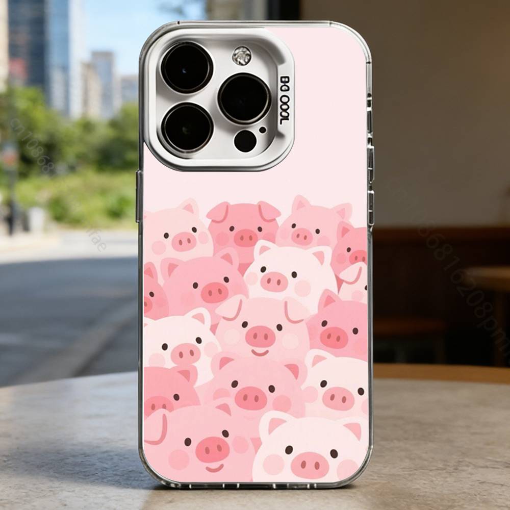 Cute bay Animal Dog Pig White Shockproof Phone Case For iPhone 16,15,14,13,12,11,Pro,XS,Max,Plus,Mini,SE