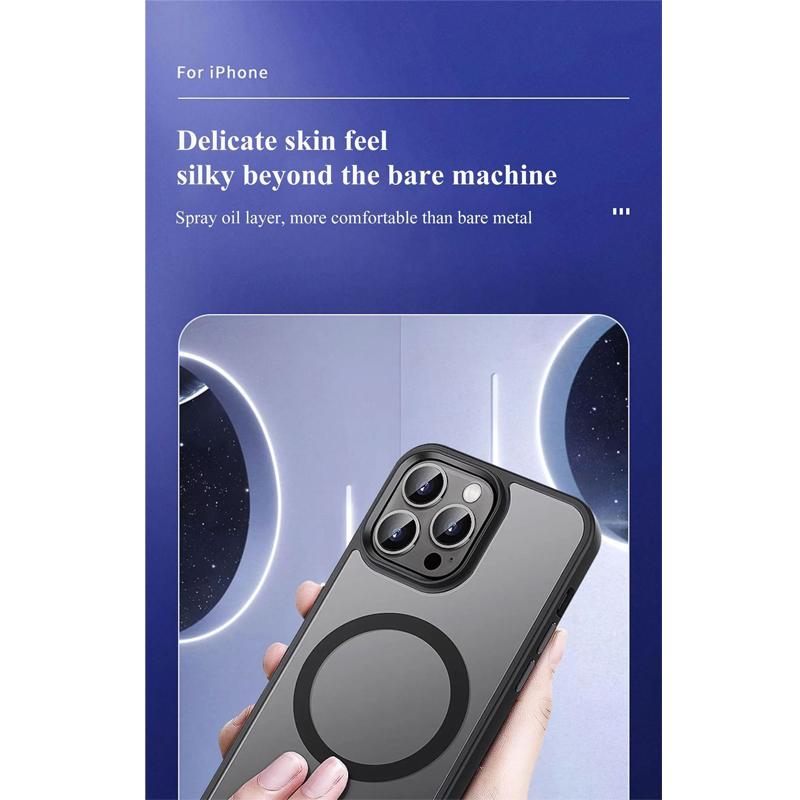 Матовый магнитный чехол для телефона Magsafe Mag Safe iPhone Air 17E 17 E 16E 16 Pro Max 15 Plus 14 13 12 11 Матовый полупрозрачный задний чехол Аксессуары для телефона