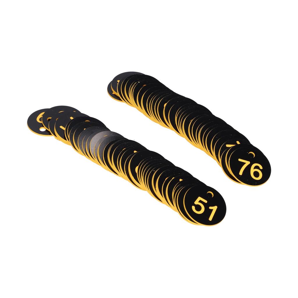 100 шт., бирка с круглым номером, маркер для улей, этикетки с отверстием, аксессуар для пчеловодства на ферме(Черный желтый