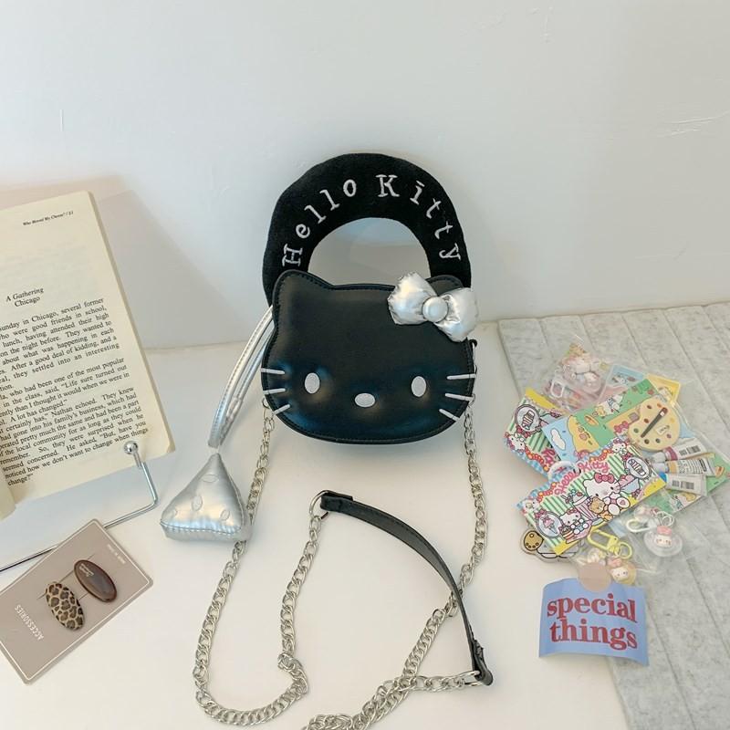 Hello Kitty Melody Cinnamoroll Small Crossbody Bag Pu Chain Handle Cute Summer Style For Casual Wear