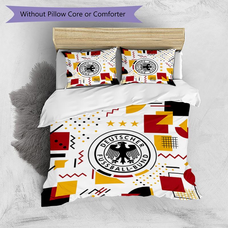 Germany Football Printed Bedding 3 Piece Set Cozy Breathable Bed Cover Set as Housewarming Holiday Gift