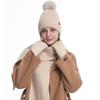Knitted Hat Scarf Gloves Three Piece Set Winter Outdoor Velvet Warm Ear Protection Knitted Hat
