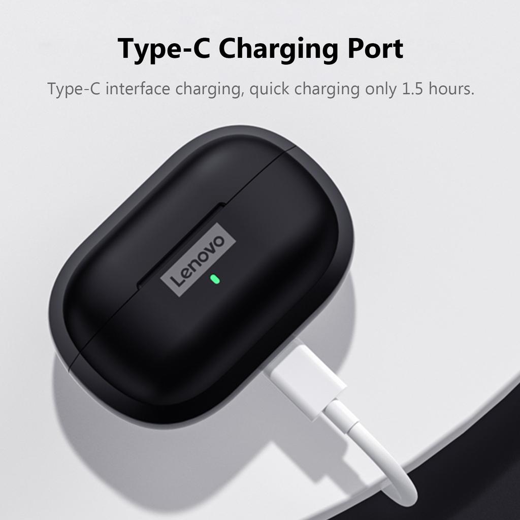 Lenovo Беспроводные наушники LP1S True BT 5.0, мини-наушники, спортивная гарнитура, вкладыши с сенсорным управлением