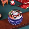 1Pcs Christmas Tinplate Round Candy Tin Can Candle Jars With Lid Candle Container Empty Box Cookie Candy Storage Gift Case