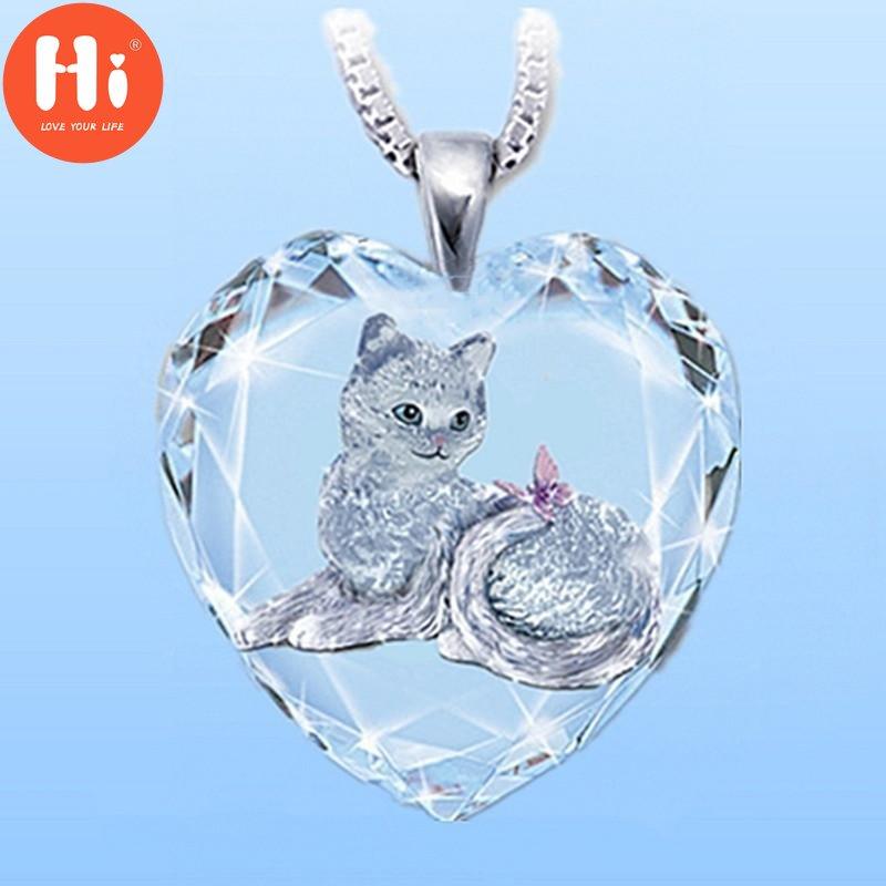 Привет, милый кот, кулон в форме сердца, ожерелье, индивидуальный игривый кулон с котенком, подарок на день рождения, годовщину, ювелирное изделие