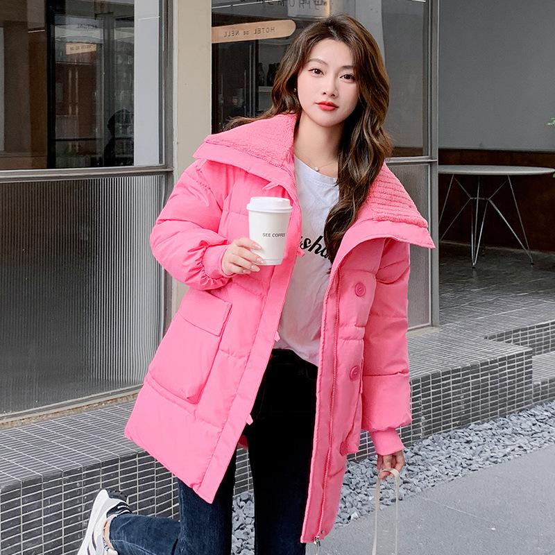 Winter down cotton-padded clothes women's year thickened cotton-padded clothes medium and long versatile student bread clothes cotton-padded jacket