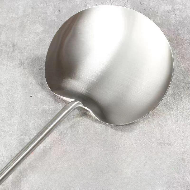 Кухонная ложка из нержавеющей стали 304, пищевые суповые ложки, бытовая посуда для шеф-поваров, кухонные принадлежности с длинной ручкой, для жарки во фритюре