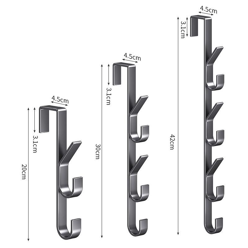 Door Hanging Hook Free-Punch Door Back Type Metal Hook Over The Door Hat Coat Hanger Handbag Storage Rack Bathroom Accessories
