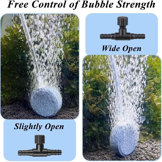 20 Pcs Aquarium Air Control Valves for 3/16" (4mm) ID Airline Tubing, Adjustable Black T Shaped Hose Connectors Single Way Plastic Air Flow