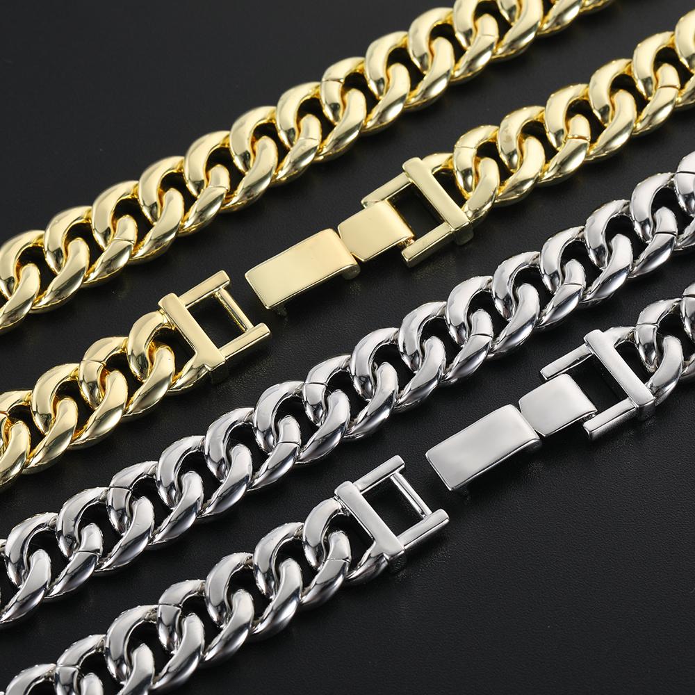 NUOYA Hip Hop Jewelry Personalized Cuban Link Chain Bracelet Silver Plated Iced Out Diamond Chain for Men and Women