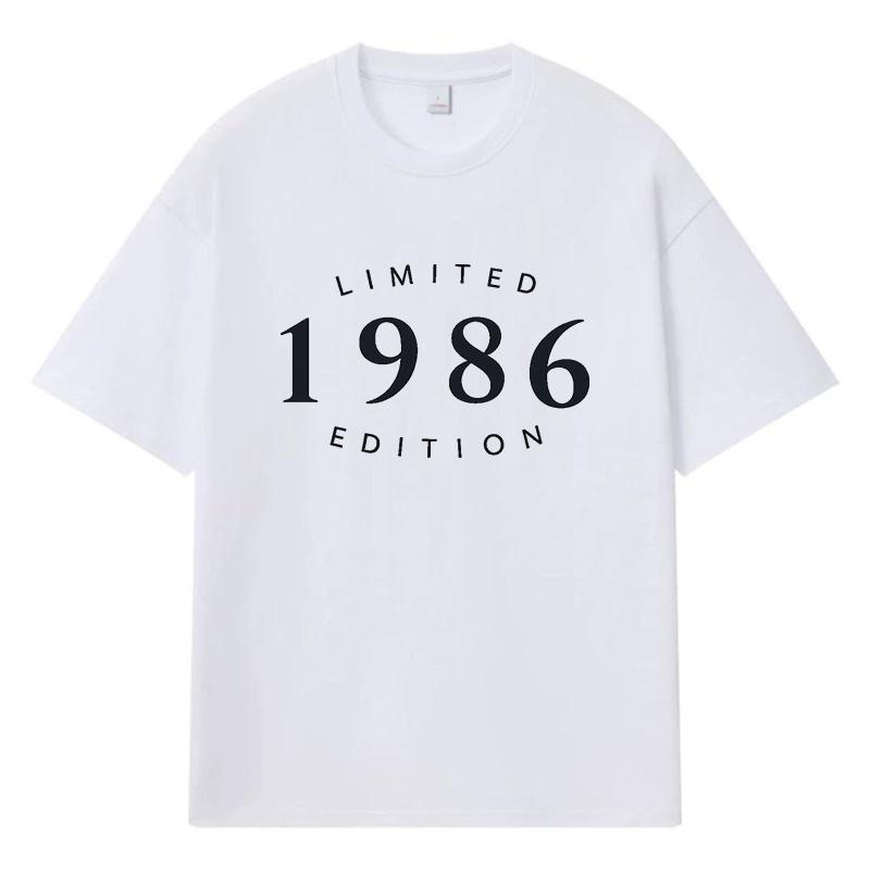 1986 Лимитированная серия Печатная Графика Уличная одежда Y2k Харадзюку Одежда 100% Хлопок Футболка Повседневная Оверсайз Летняя Мужская Футболка