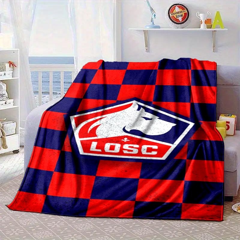 Losc Football Crest Portable Blanket/Soft Blanket Bedding Blanket Suitable for Travel Camping Living Rooms Offices Sofas Fan Gifts