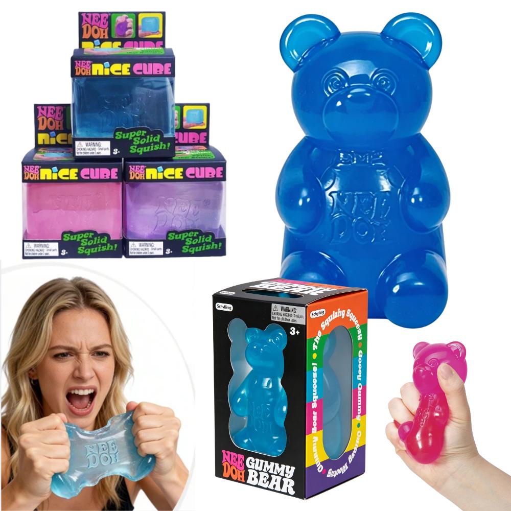 Мягкая игрушка-антистресс Nee Doh Gummy Bear, сжимаемая, для снятия стресса, сенсорная, для детей и взрослых, нетоксичная, для снятия тревожности, настольная игрушка