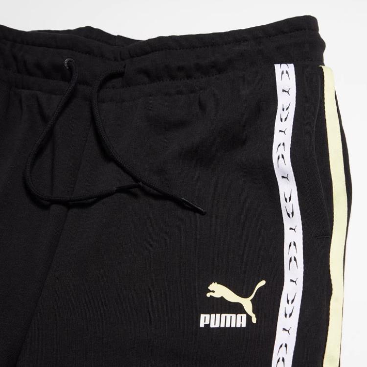Puma Повседневные брюки с логотипом и полосками по бокам, средней посадкой, женские плавки черного цвета 536653-01