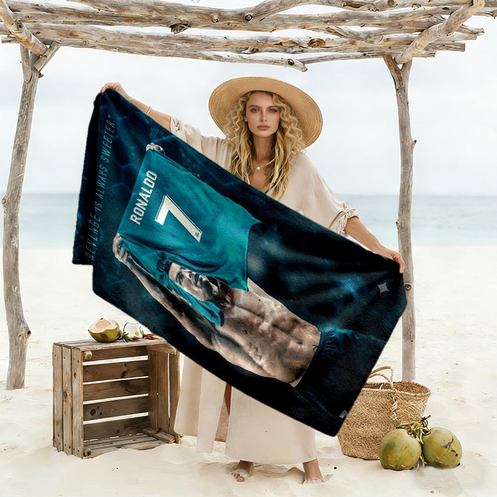 Ronaldo's Rainy Night Beach Towel High Absorbency & Quick-Dry Comfortable Lightweight