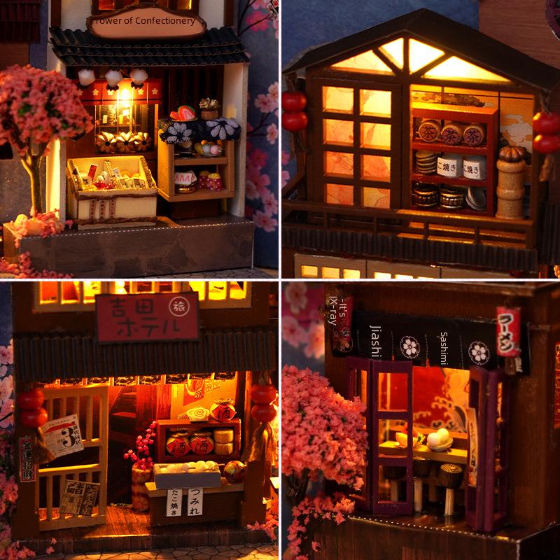 Tianyu Handmade Japanese House Model, TC25: DIY Creative Book Stand Gift for New Year or Tanabata