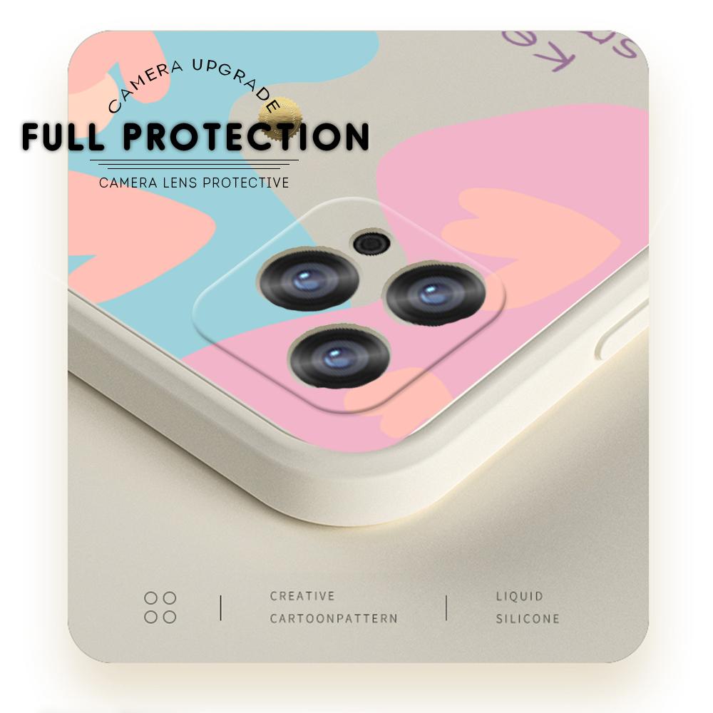 Чехол для телефона с мультяшным красочным узором и квадратным жидким силиконом TPU с полным покрытием для камеры, противоударный защитный чехол для OPPO Reno Realme