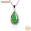 Танциз Стерлингового Серебра 925 Классическое Женское Нефритовое Ожерелье Кулон Циркон Модный Подарок