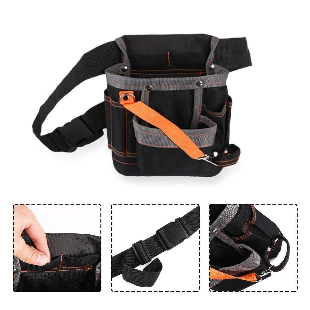 Belt Waist Pack with 8 Pockets Electrician Tools Bag Instrument Pouch Oxford Cloth Toolkit