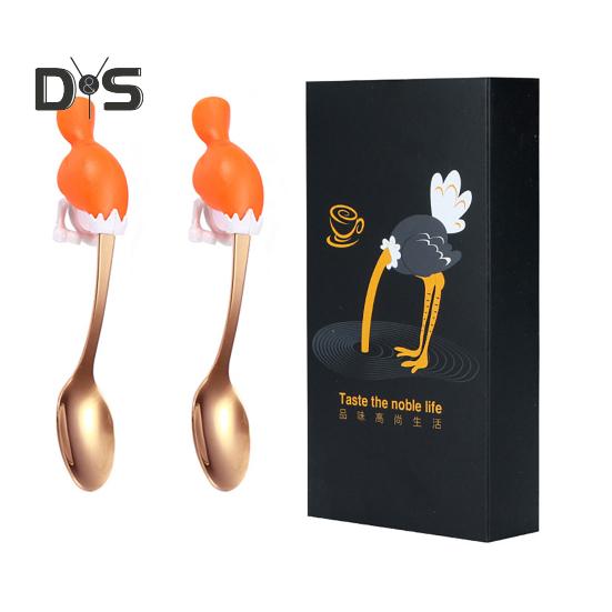 2 шт. ложки для смешивания с яркой отделкой, удобная ручка, прочные ложки для перемешивания кофе, чая из нержавеющей стали