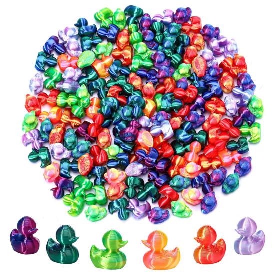 100Pcs 3D Printed Mini Duck Figures Realistic Design DIY Craft Mini Duck Figurine Fairy Tale Garden Decoration