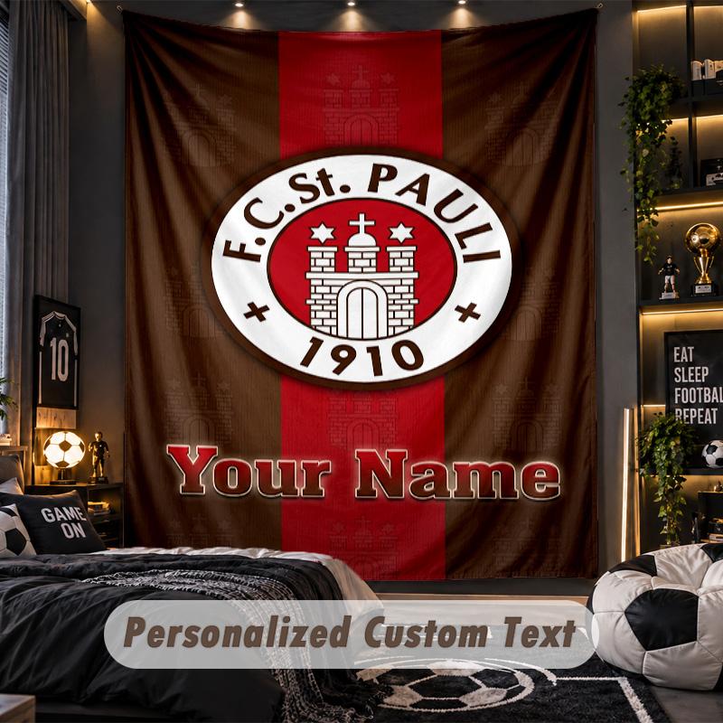 TapestryFC St. Pauli Custom Name Text Personalized Wall Hanging Tapestry Home Wall Decor
