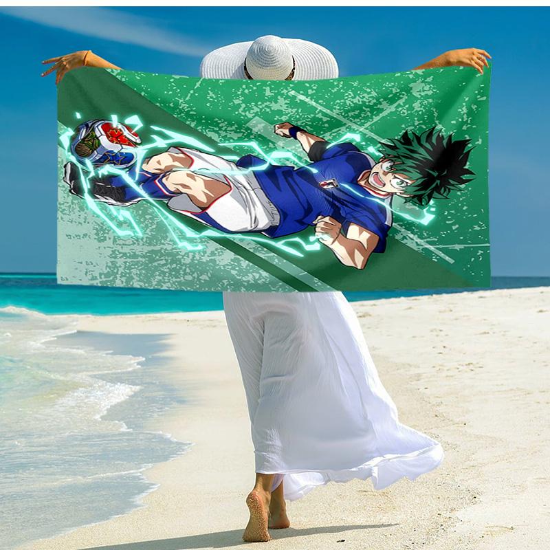1pc Powerful Soccer Moment Cartoon Quick Dry Microfiber Bath Towel for Swimming Surfing Camping Unisex Holiday. SJT720158