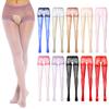 Women's Oil Silk Sheer Pantyhose Hollow Out Stretchy Legging Tights Thigh High Stockings