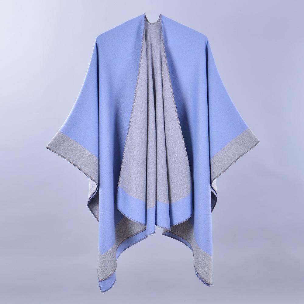 New Women's Spring Scarf Shawl Fashion Versatile Solid Color Four Seasons Imitation Cashmere Split Cape Amazon
