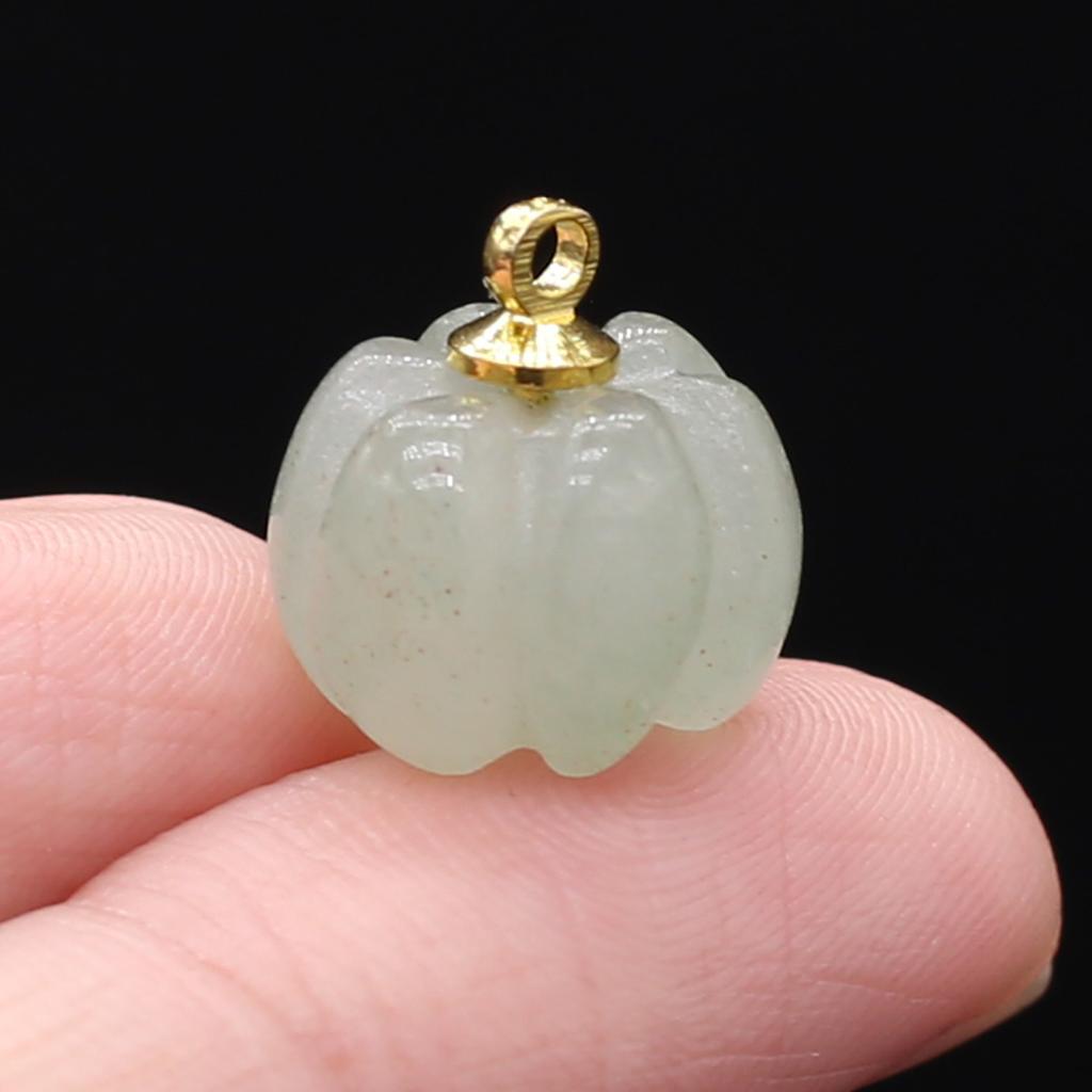 1 шт., подвеска из натурального камня в форме тыквы, кристалл розового кварца, агат, подвески для изготовления ювелирных изделий, аксессуары для ожерелья «сделай сам», 13 × 13 мм