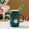 Рождественский подарок, соломенная кружка, мультяшная кружка с ручкой, большая емкость, простой набор, керамическая кружка, термостойкая кружка для воды