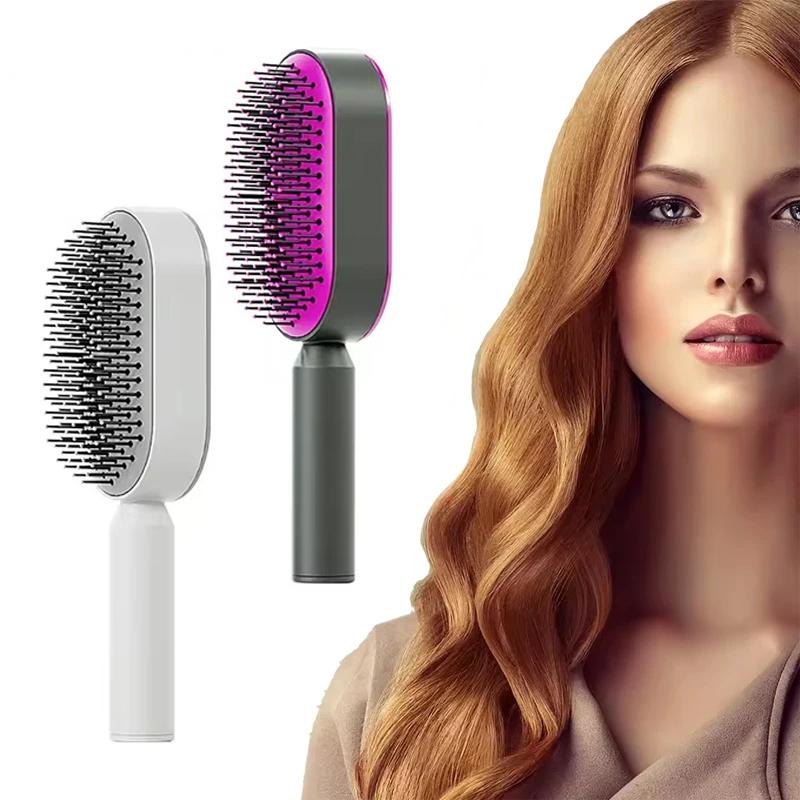 Massage Comb Hair Brush Air Cushion One-Key Self Cleaning Hair Comb Professional Detangling Scalp Air Bag Comb For Hair Accessories