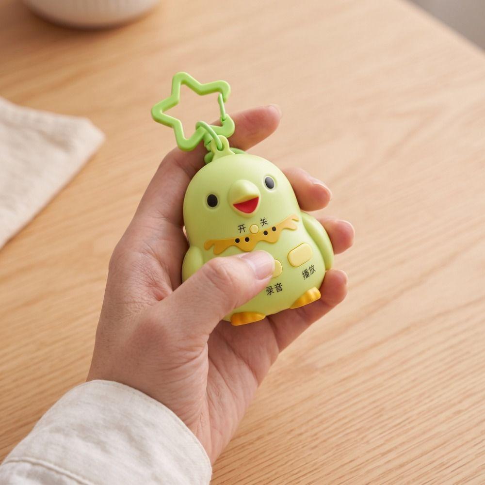 Recording Parrot Teach Talking Bird Shape Voice Recorder Keychain Funny Bird Training Toy Gifts