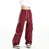 Унисекс комбинезон в американском стиле с красной полоской и широкими штанинами для повседневной уличной и хип-хоп танцевальной одежды