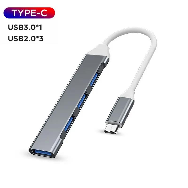 USB-A 3.0/2.0 концентратор на Type C 5 Гбит/с высокоскоростная передача данных OTG адаптер кабель для мобильного телефона MacBook ПК ноутбук разветвитель 4 порта