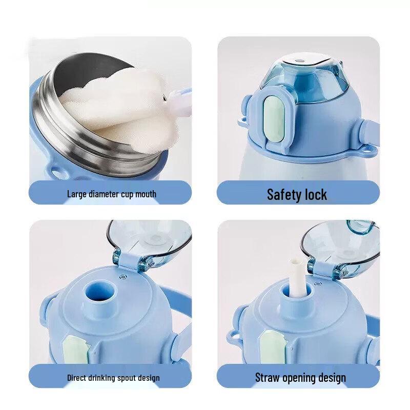 LOCK&LOCK Изолированная бутылка для воды с соломинкой из нержавеющей стали 316L