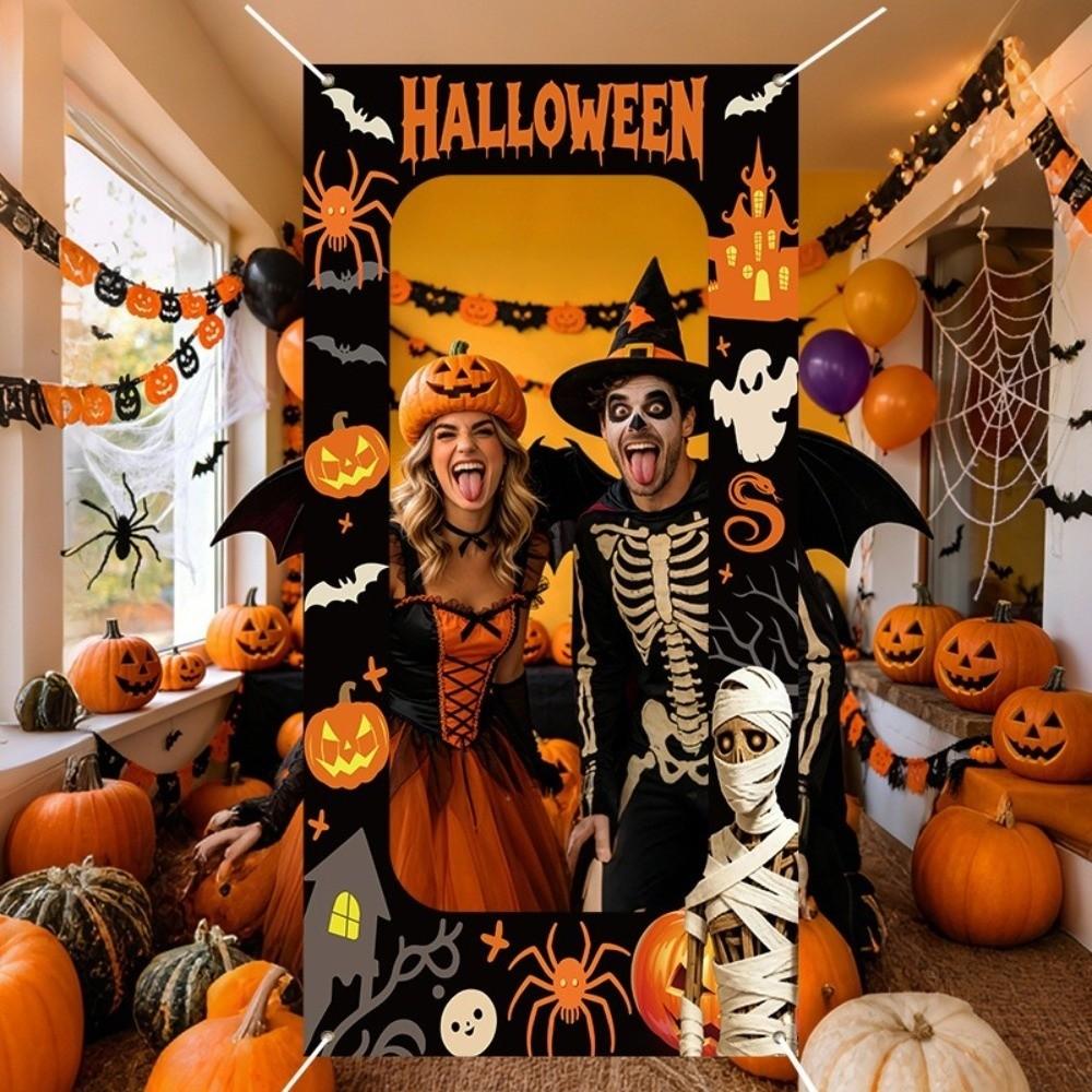 Spooky Halloween Photo Booth Frame Props Pumpkin Background Banner Home Decor