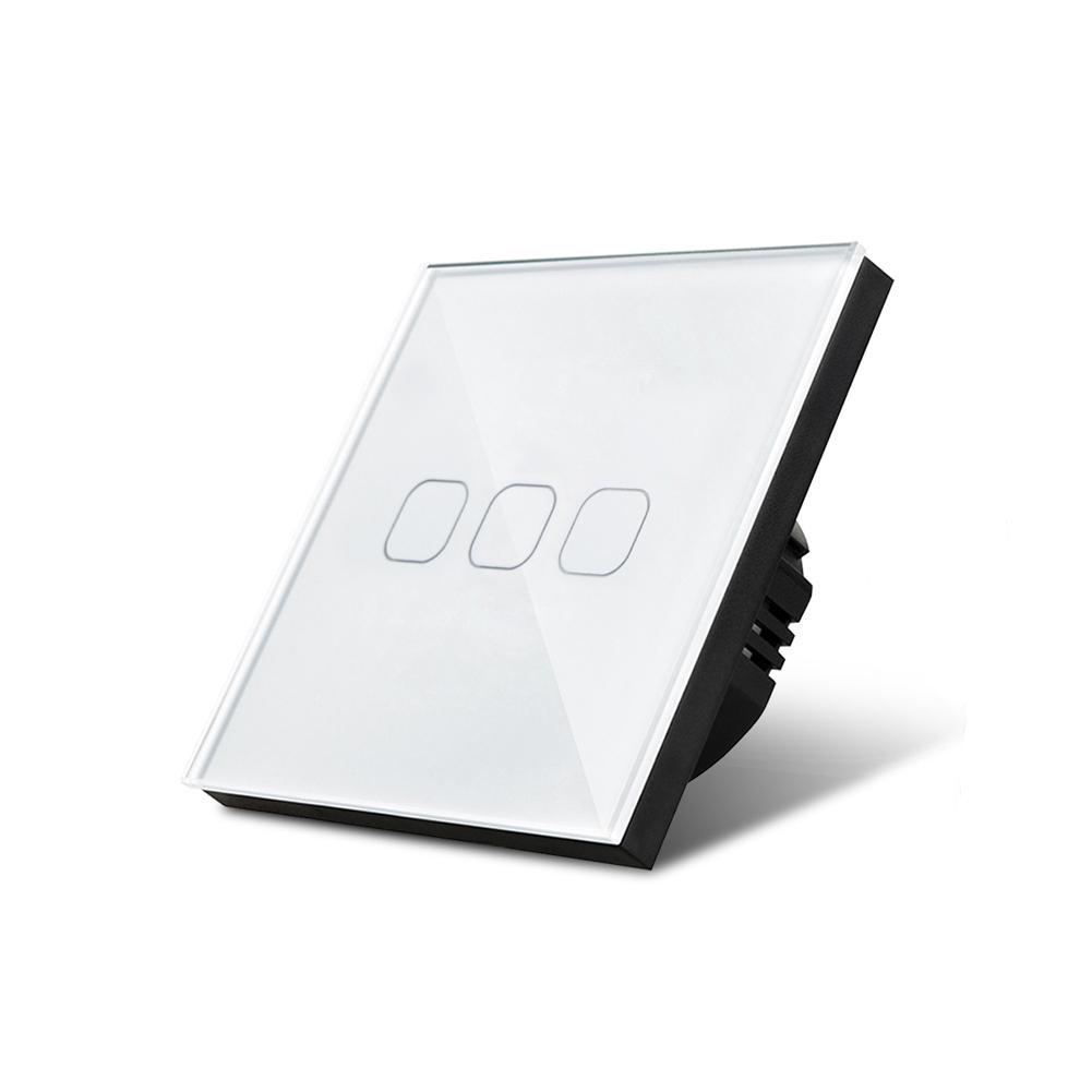 Сенсорный переключатель для светодиодной лампы, умный свет, стандарт ЕС, 1/2/3, 1 способ, сенсорный датчик, настенный переключатель, панель из хрусталя