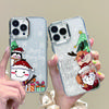 Merry Christmas Elk Cute Snowman Santa Clear Cover For iPhone 16 15 14 13 Pro Max 12 11 Soft Shockproof Lens Protection Slim Transparent Phone Case