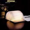 Led Wooden Book Lamp, Folding Magnetic Book Lamp, Usb Rechargeable Led Paper Lamp, Decorative Light