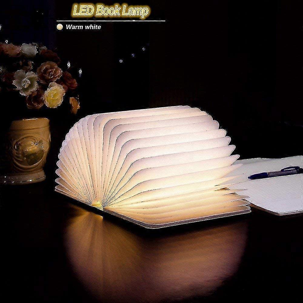 Led Wooden Book Lamp, Folding Magnetic Book Lamp, Usb Rechargeable Led Paper Lamp, Decorative Light